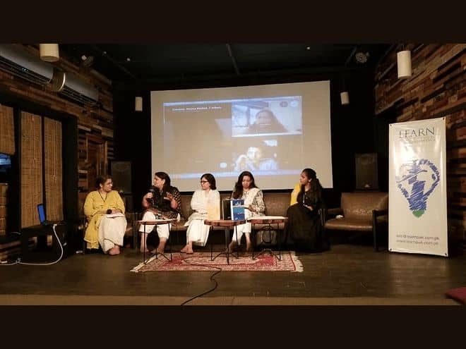 Scene of event “Women and Writing” organized by LEARN PK and Olomopolo Media